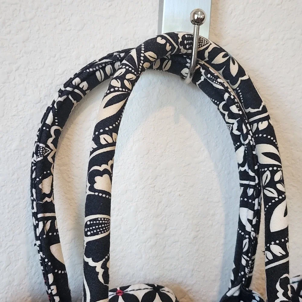 Vera Bradley Barcelona Floral Quilted Cotton Mini Drawstring Bag Monochrome